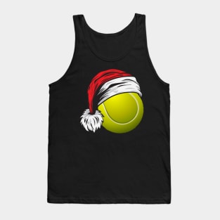 Christmas Tennis Ball With Santa Hat Funny Sport X-mas graphic Tank Top